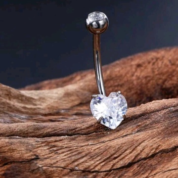 Silver heart barbell