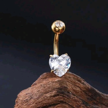 Gold heart Barbell